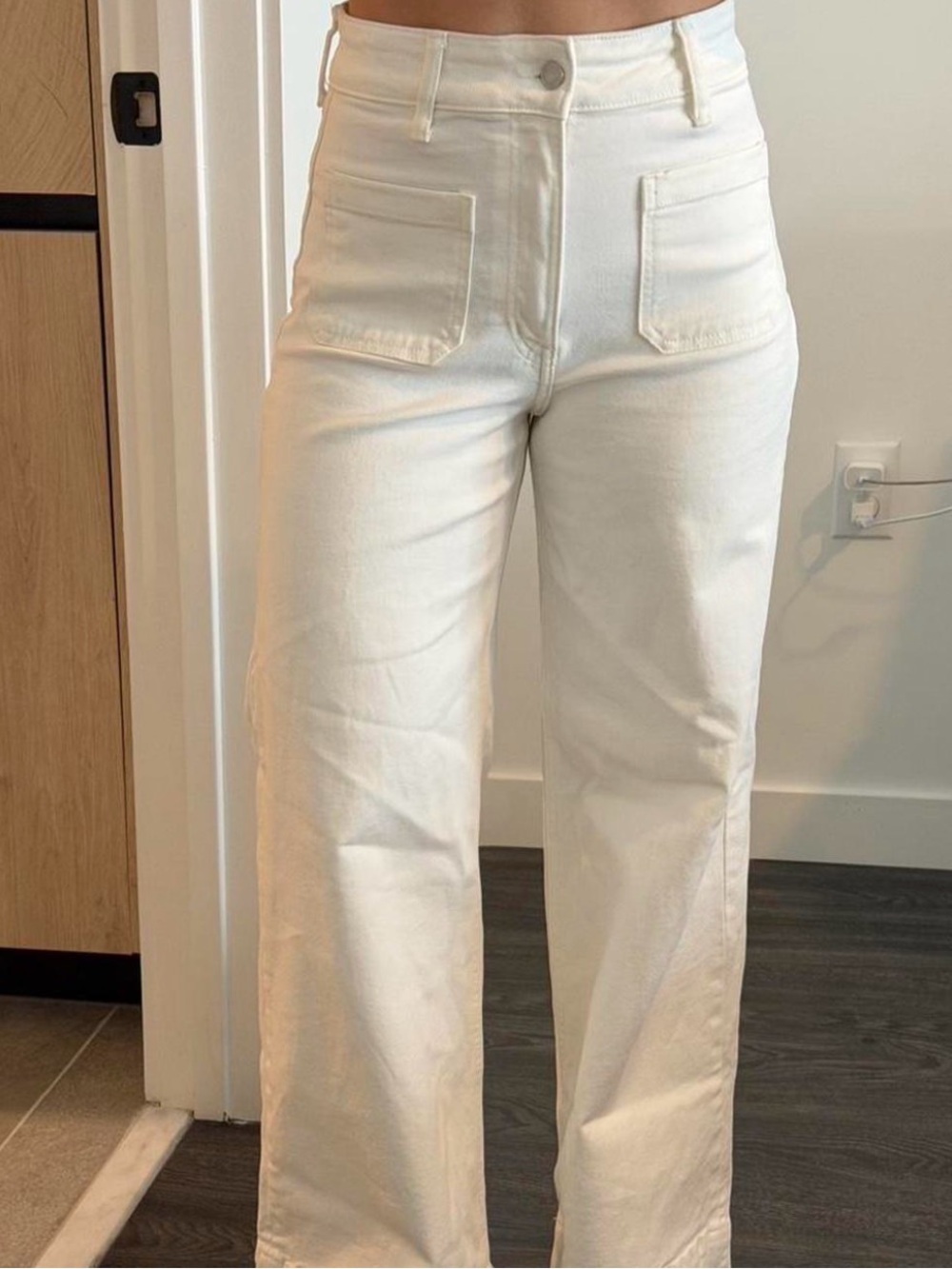 H&M High-Waist Wide Leg Women’s Jeans — White